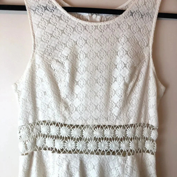 Free People | Cream Crochet Cutout Dress - Picture 2 of 8